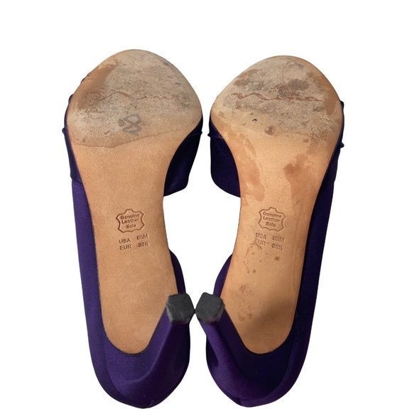 NINA D'Orsay Purple Satin Peep Toe Heels Size 8.5 - Picture 13 of 13
